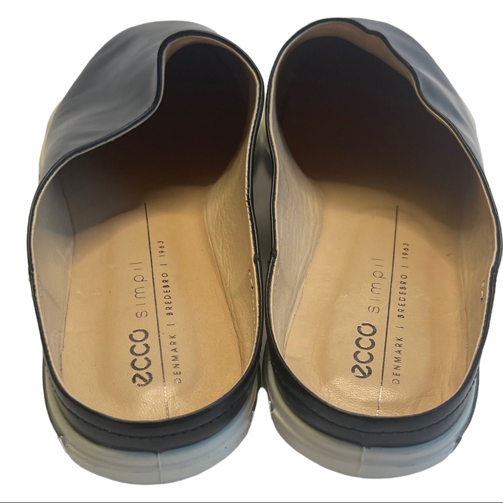 Sold on eBay ECCO Simpil Ballerina Black Leather Slip On Mules EU41 - Picture 4 of 11